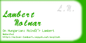 lambert molnar business card